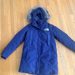 The North Face Women's Navy Jacket with Faux Fur Trim